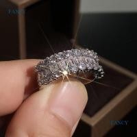 ราคา Fancyqube แหวนเพชรเทียม แถวเดียว เรียบง่าย เครื่องประดับแฟชั่น สไตล์เกาหลี (14893391500)
