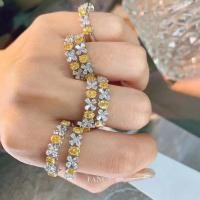 ราคา แหวนจำลองเพชร สีเหลืองทองแดง เพทายสี่ใบ สำหรับผู้หญิง (41156425871)