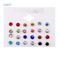 ราคา Fancy ต่างหูสตั๊ด ประดับมุกเทียม เพทายคริสตัล ทรงกลม 12 คู่ (20617337232)