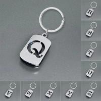 ราคา 1ชิ้นกลวงอังกฤษ26ตัวอักษรสแตนเลสพวงกุญแจกระเป๋ากุญแจโซ่ขนาดเล็ก (25143310505)