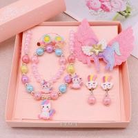 ราคา 8ชิ้น เด็กมุกโลหะผสมสร้อยคอสร้อยข้อมือต่างหูชุด เครื่องประดับเด็กผู้หญิง กล่องลูกอมสร้อยคอสายรุ้งยูนิคอร์น (25033855886)