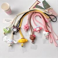 ราคา การ์ตูน Sanrio Hello Kitty Kuromi Cinnamoroll 3D ของเล่นซิลิโคนไนลอนสายโทรศัพท์ Anti Lost พวงกุญแจสายคล้องแบบพกพา Soft Lanyard สายรัดข้อมือเชือก (40814711222)