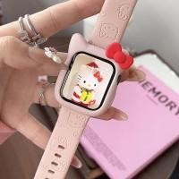 ราคา 3 in 1 สายนาฬิกาข้อมือ TPU แบบนิ่ม ลาย Hello Kitty 3D ลายนูน สําหรับ Apple Watch S9 S8 S7 S6 S5 S4 3 2 1 SE SE2 45 มม 44 มม 41 มม 40 มม (25966361250)