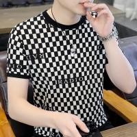 ราคา KAN 2025 เสื้อยืดแขนสั้นลายสก๊อตสำหรับผู้ชาย สไตล์บางรอบค้อม宽松圆领 (29687232308)