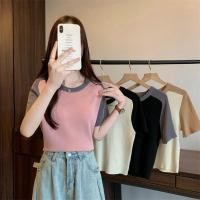 ราคา เสื้อไหมพรม จัดส่งรวดเร็ว เสื้อยืดผ้าไหมพรม แขนสั้น ผ้าเข้ารูป ผ้าเบาใส่สบาย แนะนำไม่เกิน 40 นิ้ว ฟรีไซส์ (43358458309)