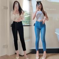 ราคา กางเกงยีนส์ทรงบอย กางเกงยีนส์เอวสูง ขากระบอกเล็ก สียีนสื สีดำ ไซส์ S 4XL ทรงสวย สวมใส่สบาย (40850577870)