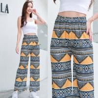 ราคา พร้อมส่ง กางเกงผ้าไหมเย็น กางเกงยางยืดขากว้างเอวสูง เนื้อผ้านุ่ม กางเกงฟรีไซส์ (29503327942)