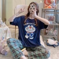 ราคา ชุดเข้าเซท 2 ชิ้น ชุดใส่อยู่บ้าน น่ารัก เนื้อผ้าใส่สบาย เซทเสื้อและกางเกง เสื้อยืดลายการ์ตูน เซทคู่กางเกงขายาว ชุดเซ็ท (13446618684)