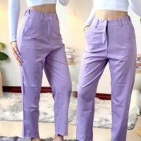 ราคา กางเกงเอวสูงขากระบอกเล็ก Basic pants ใส่ทำงาน ใส่ไปเที่ยว กางเกงตะขอ สวมใส่สบาย จัดส่งในไทย (55850486963)