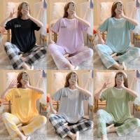 ราคา ชุดนอนลายการ์ตูนแขนสั้นขาสั้น ชุดนอนผ้าคอตตอน ชุดนอนลายการ์ตูน ชุดนอนผู้หญิง (20050628094)