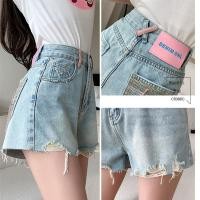 ราคา ส่งไวจากไทย S XL ผู้หญิงเกาหลีกางเกงยีนส์ขาสั้น เอวสูงเรียบๆกางเกงขาสั้น แต่งกระเป๋า ปลายรุ่ย สวมใส่สบาย (41021293933)