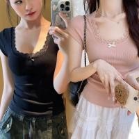 ราคา ขายดี เสื้อแฟชั่นผู้หญิง แขนสั้น สไตล์เกาหลี สวมใส่สบาย พร้อมส่ง (14397069238)