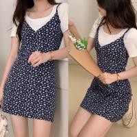 ราคา พร้อมส่ง ชิ้น เดรสสั้นสายเดี่ยว ทรงน่ารัก เดรสสีพื้น สไตล์เกาหลี (18444134392)