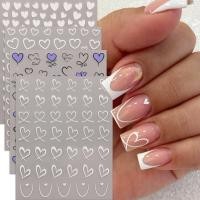 ราคา HAMA เล็บสติ๊กเกอร์ติดเล็บขายส่งสีขาว Love รูปหัวใจเล็บฝรั่งเศสสติ๊กเกอร์ตกแต่งสติ๊กเกอร์งานแต่งงานเจ้าสาวเล็บ Art (29986229100)