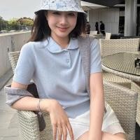 ราคา พร้อมส่ง เสื้อแขนสั้น เสื้อยืด สีพื้น คอกลม ไหมพรม สีหวานๆพาสเทล สไตล์เกาหลี ใส่สบาย สําหรับผู้หญิง (42160606683)