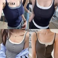 ราคา เสื้อกั๊กสายกระดุมสองชิ้นปลอม สไตล์เซ็กซี่ มีแผ่นรองหน้าอก (40856797548)