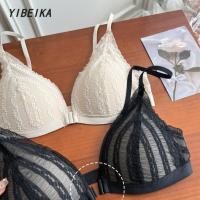 ราคา ลูกไม้ด้านหน้าหัวเข็มขัดสามเหลี่ยมถ้วยชุดชั้นในสตรีบางสไตล์เซ็กซี่ลึก โวลต์ สวยกลับรวบรวมชุดชั้นใน (27638113971)
