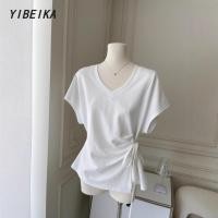 ราคา สไตล์เกาหลี ผูกขึ้น เก็บเอว คอวี เสื้อสั้น ฤดูร้อน สันทนาการ (40265459099)