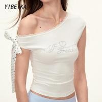 ราคา เสื้อยืดปาดไหล่ผู้หญิง น่ารักและเซ็กซี่ รุ่นใหม่ล่าสุด สไตล์เกาหลี (41211119726)