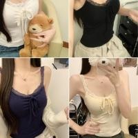 ราคา ลูกไม้ตกแต่งแบบคงที่พร้อมแผ่นบน เสื้อกล้ามสายเดี่ยวลูกไม้ (50350641261)