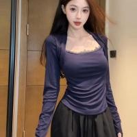 ราคา เสื้อแขนยาวผู้หญิงผ้าลูกไม้สีน้ำเงินเข้ม ใส่ได้ทุกโอกาสในฤดูใบไม้ร่วง (49350662031)