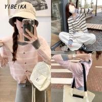 ราคา จัดส่งทันที สไตล์เกาหลี เสื้อไหมพรม แขนยาว คอกลม แถบ นุ่มสบาย (44371606805)