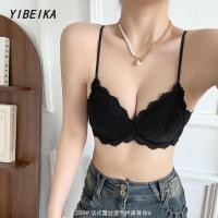 ราคา ฝรั่งเศส ลูกไม้ ถ้วยสามเหลี่ยม ถ้วยคงที่ สายคล้องไหล่บาง บราไร้โครง (43216471018)
