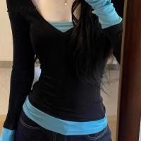 ราคา พร้อมส่ง เสื้อยืดสวยๆผู้หญิง เสื้อยืดคอวีแขนสั้น สีพื้น ด้วยปุ่ม ดีไซน์เก๋ไก้และเซ็กซี่ สลิมฟิตสไตล์เกาหลี (43213561048)