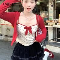 ราคา เสื้อครอปคล้องคอ สม็อคหลัง แต่งดอกใหญ่หน้าอก ชุดไปทะเล เสื้อเกาะอกไหมพรม (42754570510)