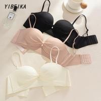 ราคา ฤดูร้อน ครึ่งถ้วย ชุดชั้นในไร้สาย จีบ โบว์ ป้องกันการลื่นไถล บราไร้โครง (42305282017)