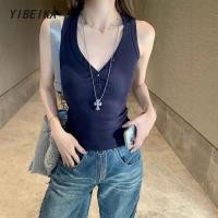 ราคา สไตล์เกาหลี แฟชั่น ปุ่มกด คอวี เสื้อกั๊กสตรี แขนกุด เสื้อผ้า (41305489353)