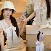 ราคา เสื้อยืดแขนสั้น สไตล์ใหม่ เสื้อยืดโบว์ลูกไม้สไตล์ฝรั่งเศสผู้หญิง แต่งลูกเล่นด้านหน้าและมีเชือกผูกชุดชั้นในลูกไม้ ดันทรง เซ็กซี่ สวมใส่สบาย สําหรับผู้หญิง (41272925308)