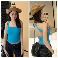 ราคา เสื้อกล้าม ไหมพรม คอวี สีพื้น เปิดหลัง เข้ารูป เสื้อแขนกุด เกาหลี แฟชั่น เซ็กซี่ (41005969057)