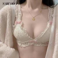 ราคา ชุดชั้นใน บราไร้สาย ทรงสามเหลี่ยม แบบบาง ปักลายลูกไม้น่ารัก สไตล์ญี่ปุ่น สําหรับผู้หญิง (23241113824)