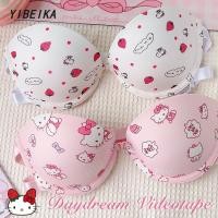 ราคา บราเกาะอกลูกลายการ์ตูน ตะขอหลัง ดันทรงหน้าอกชิด บราเกาะอก บราลูกไม้ หนา 3 เซน HelloKitty (22979171231)