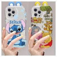 ราคา 3D Stitch Winnie Pooh Bearเคสโทรศัพท์สําหรับIphone 6 6S 7 8 Plus XR X XS Max 11 12 13 14 Pro Max 6 7 8 7Plus 8Plus 11Pro 12Pro 13Pro TPUปลอกใส (48250844708)