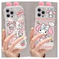 ราคา สีชมพู 3D Hello Kitty สําหรับ Iphone 6 6S 7 8 Plus XR X XS Max 11 12 13 14 Pro Max 6 7 8 7Plus 8Plus 11Pro 12Pro 13Pro TPU Clear เคสโทรศัพท์ (45100850081)