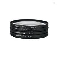 ราคา Andoer 67 มม UV CPL Closed Up 4 Star 8 จุดกรอง Circular Filter Kit Circular Polarizer Filter Macro Close Up Star 8 จุดกรองพร้อมกระเป๋าสําหรับกล้อง Canon Pentax DSLR (25580310910)