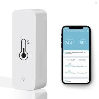 ราคา เครื่องวัดอุณหภูมิและความชื้น WiFi เครื่องวัดอุณหภูมิในครัวเรือน Multi functional Hygrometer Mobilephone APP Control ใช้งานร่วมกับ Alexa และ Google Assistant สําหรับควบคุมเสียง (29409222359)