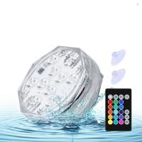 ราคา ไฟ นํา ใต้น้ําพร้อมรีโมท RGB 15 สีกันน้ําไฟบ่อไฟใต้น้ําสําหรับสระว่ายน้ําอ่างน้ําร้อนพรรคแจกันตู้ปลา (27336415303)
