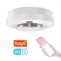 ราคา Tuya Wifi เครื่องตรวจจับควัน Fire Protecting Sound Alarm Sensor โทรศัพท์มือถือ APP ระยะไกล Push Alert พร้อมนาฬิกาปลุก Cancel ฟังก์ชั่น (25280412451)