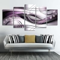 ราคา LST 5 Unframed Modern ภาพวาดผ้าใบสีม่วง Wall Art ตกแต่งบ้านภาพตกแต่ง (44469179563)