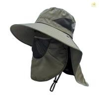 ราคา หมวกกันแดดสําหรับผู้ชายและผู้หญิงหมวกชาวประมงปีกกว้างพร้อมผ้าคลุมหน้าและคอพนังกลางแจ้งหมวกกันแดดสําหรับเดินป่าปีนเขา (27184015431)