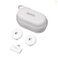 ราคา BOYA Omic D สีขาว ระบบไมโครโฟนไร้สายพร้อมตัวรับสัญญาณ 1 ตัว เครื่องส่งสัญญาณ 2 ตัว กล่องชาร์จ 1 กล่อง 50M ช่วงการเปลี่ยนแบตเตอรี่ในตัวสําหรับ iPhone 14 13 12 11 Live Stre (27686548163)