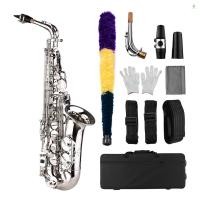 ราคา แซ็กโซโฟน Sax Eb Be Alto E แบนทองเหลืองแกะสลักรูปแบบบนพื้นผิวพลาสติก Mouthpiece ประณีตถุงมือทําความสะอาดผ้าแปรงสายรัด (40700702979)