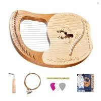 ราคา Cega 21 สายโลหะ Lyre Harp กล่อง Lyre Harp Spruce Topboard Mahogany Backboard String Instrument พร้อมประแจปรับแต่ง Strings Picks Music Note สติกเกอร์ (27586527274)