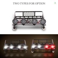 ราคา แร็คหลังคากระเป๋าเดินทางพร้อมแถบแสงสําหรับ 1 10 RC Crawler Axial SCX10 D90 110 Traxxas TRX 4 Tamiya HSP RC รถอะไหล่ (27133763879)