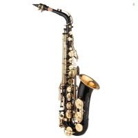 ราคา แซ็กโซโฟนสีดําสี E flat Sax สําหรับผู้เริ่มต้นนักเรียนผู้เล่นระดับกลางทองเหลือง Eb Alto แซ็กโซโฟนพร้อมปากเป่ากระเป๋าถือทําความสะอาดผ้าแปรง Sax สายรัด (26763606807)