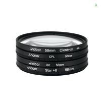 ราคา Andoer 58 มม UV CPL Closed Up 4 Star 8 จุดกรอง Circular Filter Kit Circular Polarizer Filter Macro Close Up Star 8 จุดกรองพร้อมกระเป๋าสําหรับกล้อง Canon Pentax DSLR (41400693288)