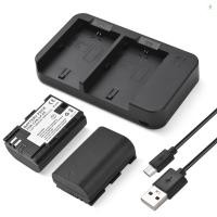 ราคา กล้อง LP E6 LP E6N แบตเตอรี่และชุดชาร์จ 2 ช่อง 2pcs LP E6 แบตเตอรี่ 7 4V 2600mAh สายชาร์จ USB สําหรับ Canon R7 R6 R5 R 5D IV III 6DII (29786526874)